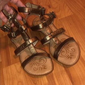 Born Leather Women's Metallic Strappy Sandals